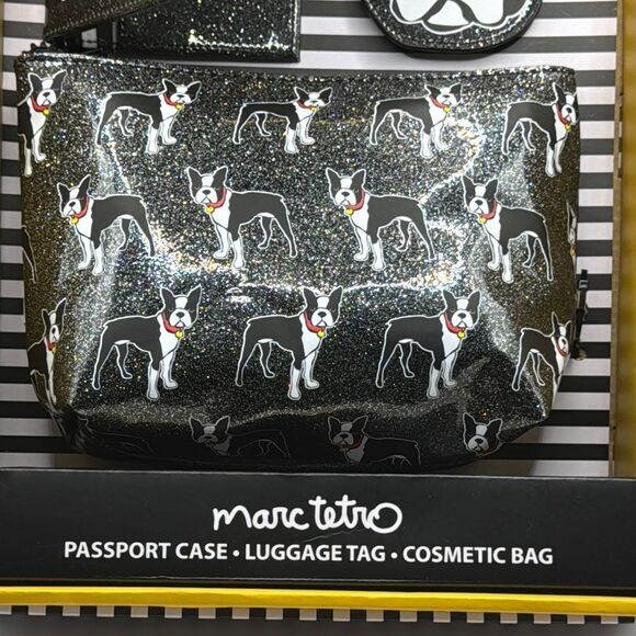 Marc Tetro Boston Terrier tavel Accessory Set - Black and White - Picture 2 of 6